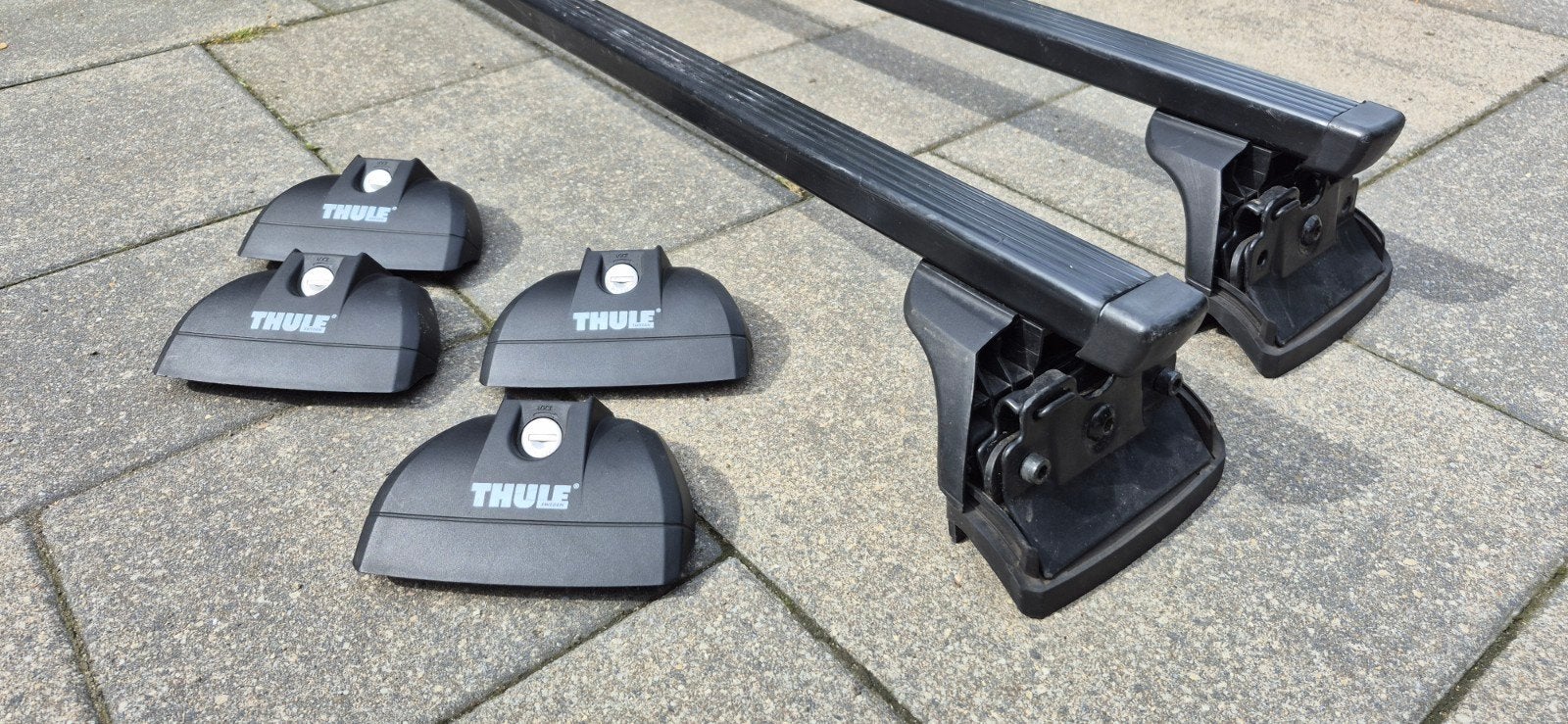 Thule dakdragerset met sleutel, Auto diversen, Dakdragers, Ophalen, Gebruikt