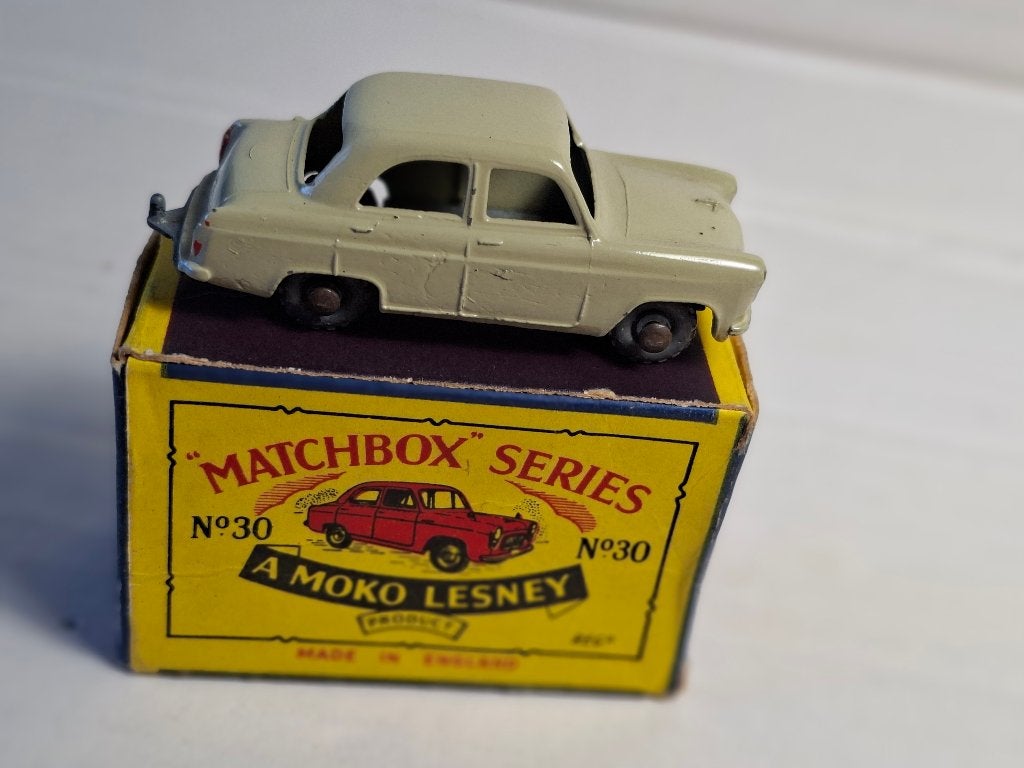 Matchbox Lesney # 30 A Ford Prefect in B box, Verzenden, Gebruikt, Auto