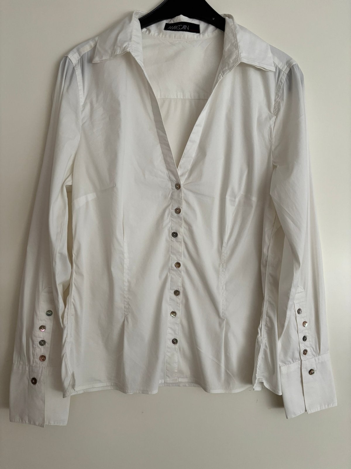 Marc Cain Marccain blouse maat N4 40, Ophalen, Zo goed als nieuw, Maat 38/40 (M), Wit