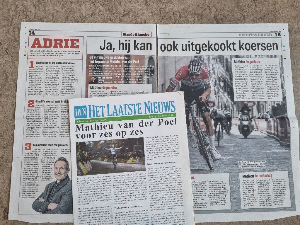 WIELRENNEN Artikelen Mathieu van der Poel (2019-2021), Ophalen of Verzenden, 1980 tot heden, Knipsel(s)