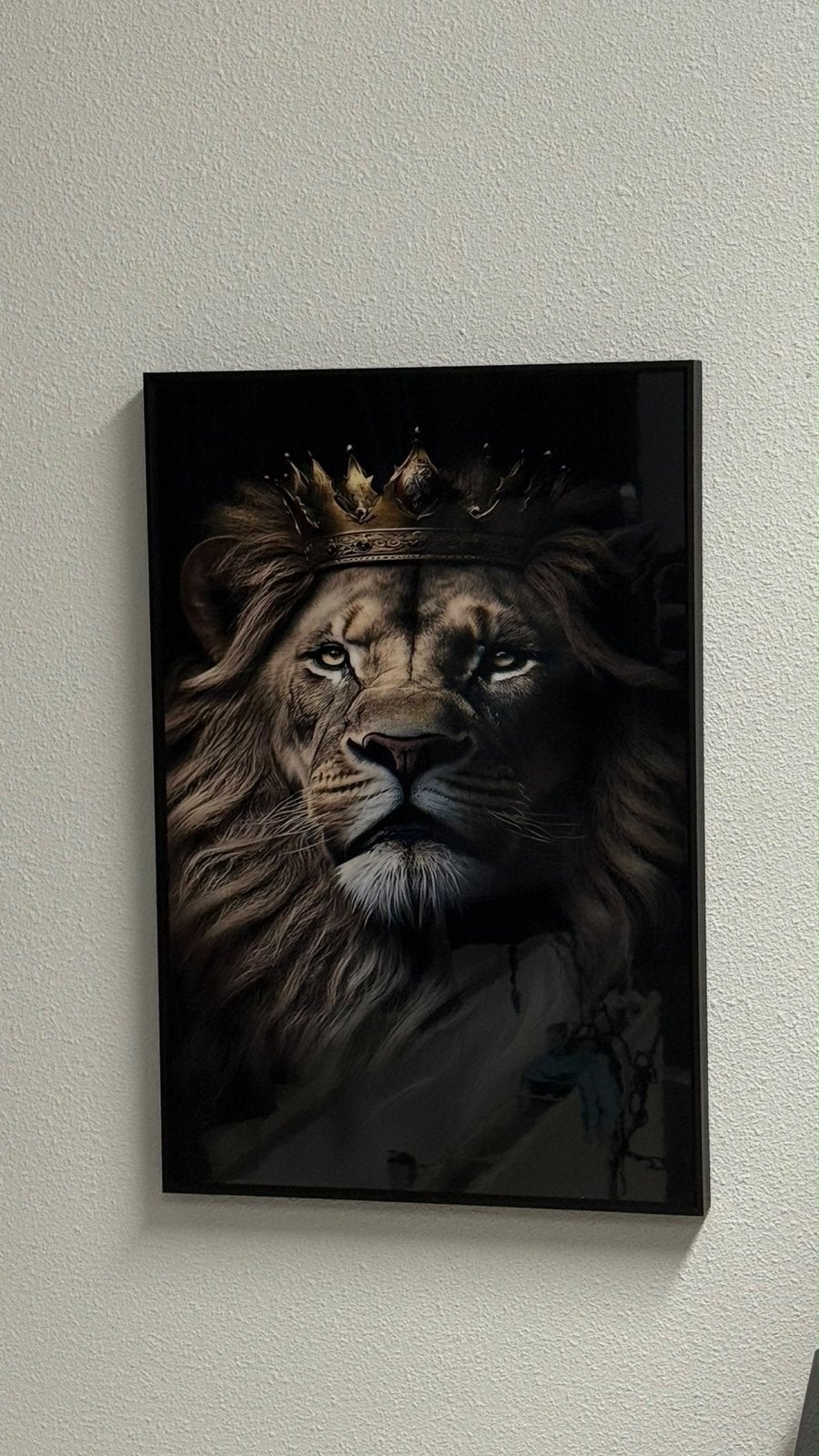 Indrukwekkende Leeuwenkoning Canvas - Kracht en Majesteit, 50 – 75, Ophalen of Verzenden, 50 tot 75 cm, Print