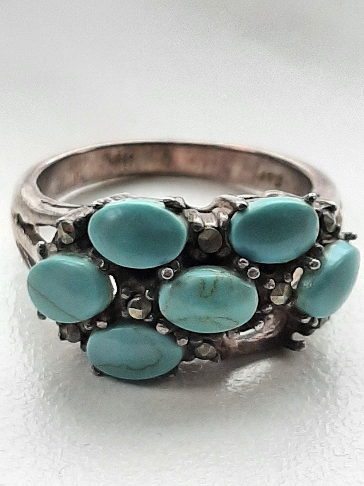 Bodemvondst oude zilveren ring Turquoise, Ophalen of Verzenden, Zo goed als nieuw, Dame, Zilver