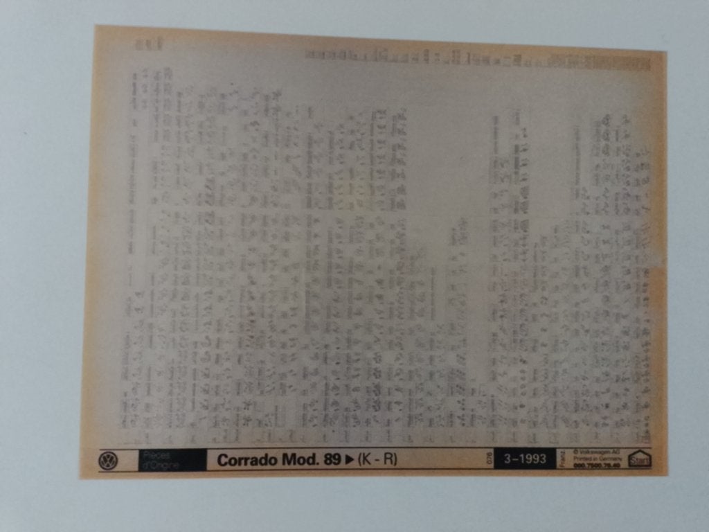 Volkswagen Corrado dealer Microfiche onderdelencatalogus, Ophalen of Verzenden, Gelezen, Volkswagen