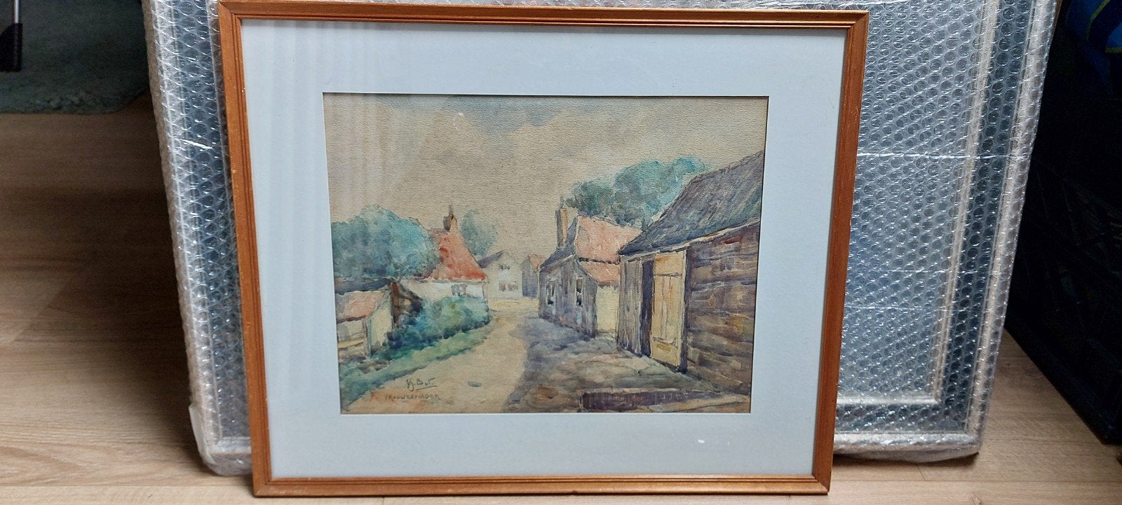 Jos But Aquarel - Vrouwenpolder, gesigneerd, Antiek en Kunst, Kunst | Schilderijen | Klassiek, Ophalen