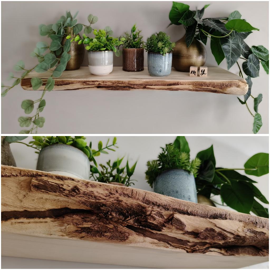 Zwevende massief houten wandplank kastanje schap 59cm #224, Houtatelier M.Y., Info@myhoutatelier.nl, Nieuw, Ophalen of Verzenden