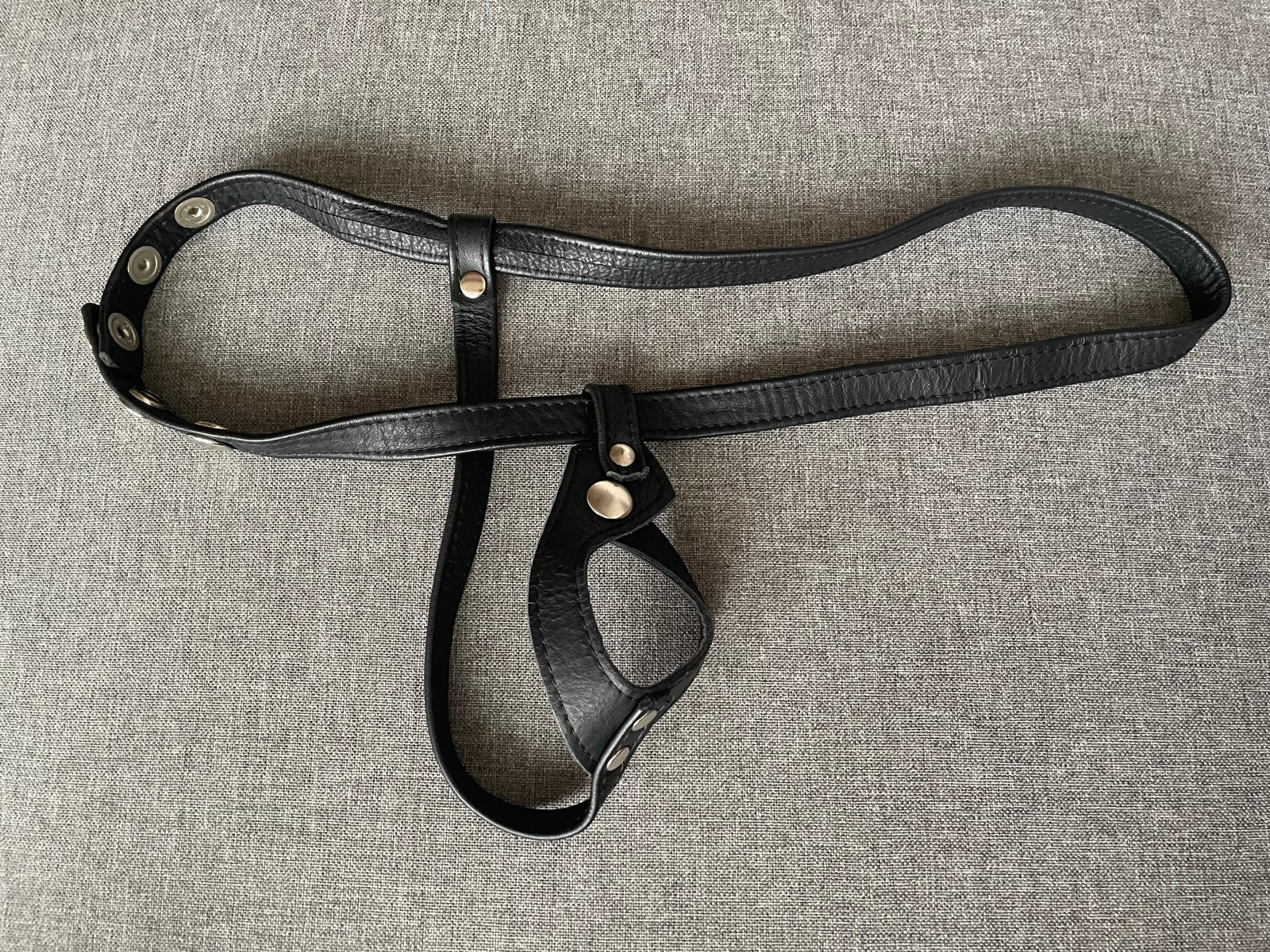Zwart leren string - S, Kleding | Heren, Ondergoed, Verzenden, Zwart, Overige typen