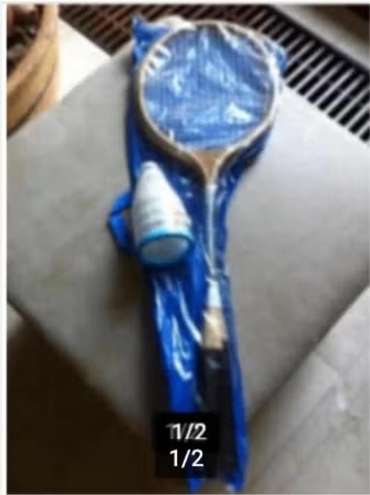 Kinder badminton spel + shuttles, Sport en Fitness, Badminton, Ophalen of Verzenden, Zo goed als nieuw, Racket(s)