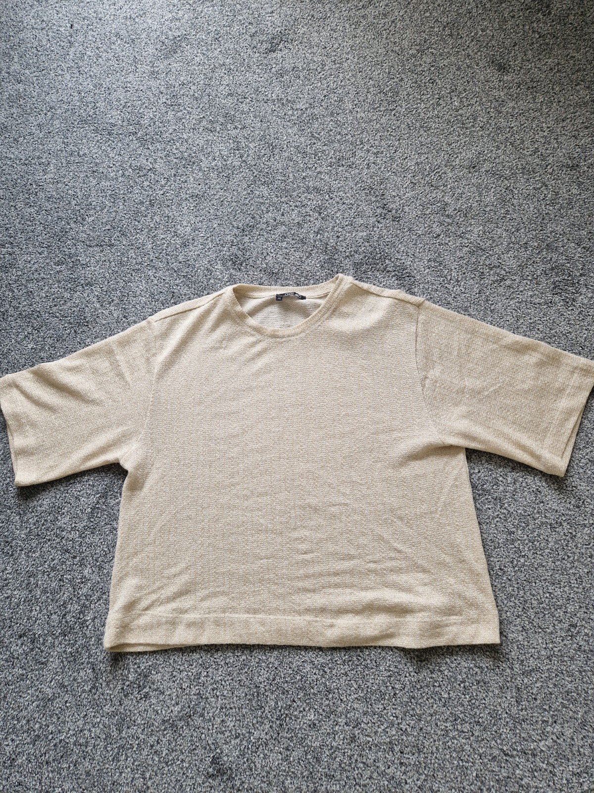 NORAH Beige Fijn Gebreid Truitje met Gouden Glitterdraad, Ophalen of Verzenden, Nieuw, Maat 38/40 (M), Beige