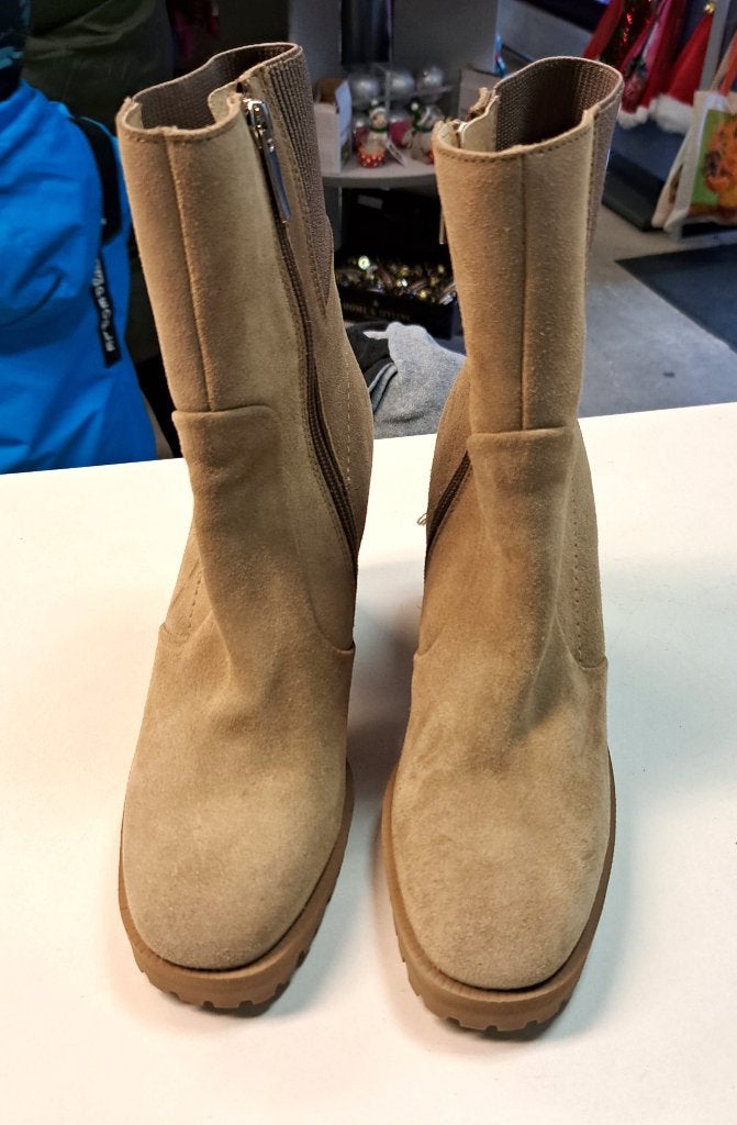 Sacha beige suede leren boots enkellaarzen mt 38 zgan 47794, ., Beige, Lage of Enkellaarzen, Ophalen of Verzenden