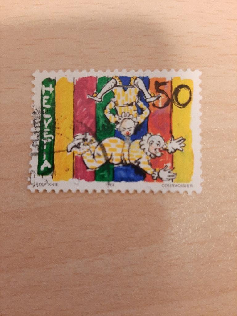 Zwitserland circus clown, Verzenden, Gestempeld