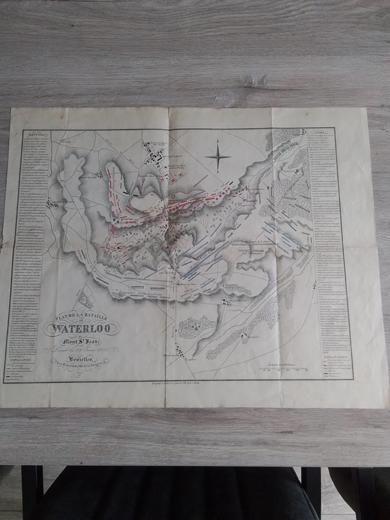 Kaart waterloo 1842 1815 napoleon, Ophalen of Verzenden, Gelezen, 1800 tot 2000, Landkaart