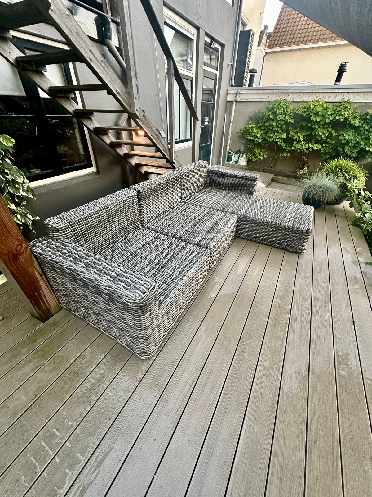 Zware kwaliteit Wicker Loungeset met Opbergbox, Tuin en Terras, 4 zitplaatsen, Gebruikt, Ophalen of Verzenden, Loungeset