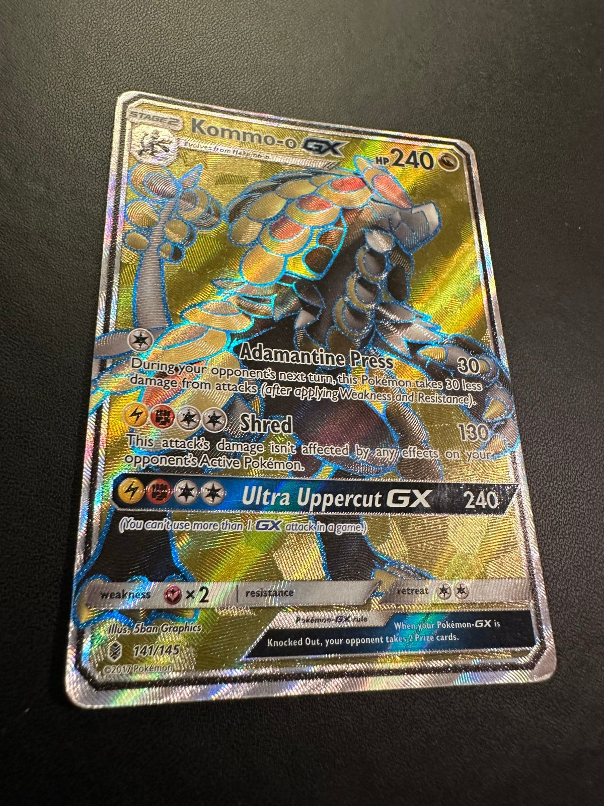 Kommo-o GX 141/145 Guardians Rising Hyper Rare Full Art, Hobby en Vrije tijd, Ophalen of Verzenden, Gebruikt, Losse kaart, Foil