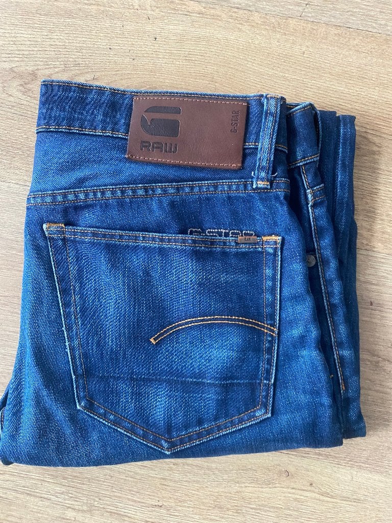 Spijkerbroek G-Star RAW 3301 Straight Jeans W33 L32, Ophalen of Verzenden, Zo goed als nieuw, Blauw, W33 - W34 (confectie 48/50)