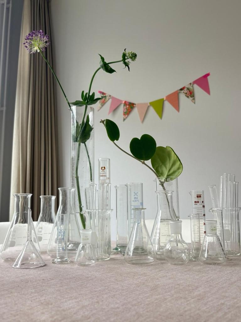 20x Laboratoriumglas + 6 reageerbuisjes – decoratief én func, Overige kleuren, Ophalen of Verzenden, Minder dan 50 cm, Glas