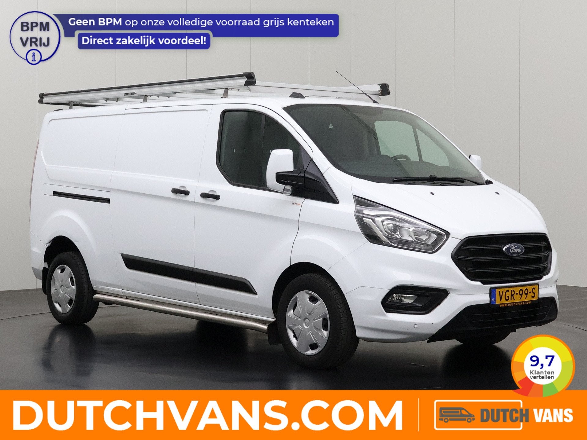 Ford Transit Custom 2.0TDCI Lang Imperiaal | Trekhaak | Airc, Voorwielaandrijving, Dealer onderhouden, Stof, 4 cilinders