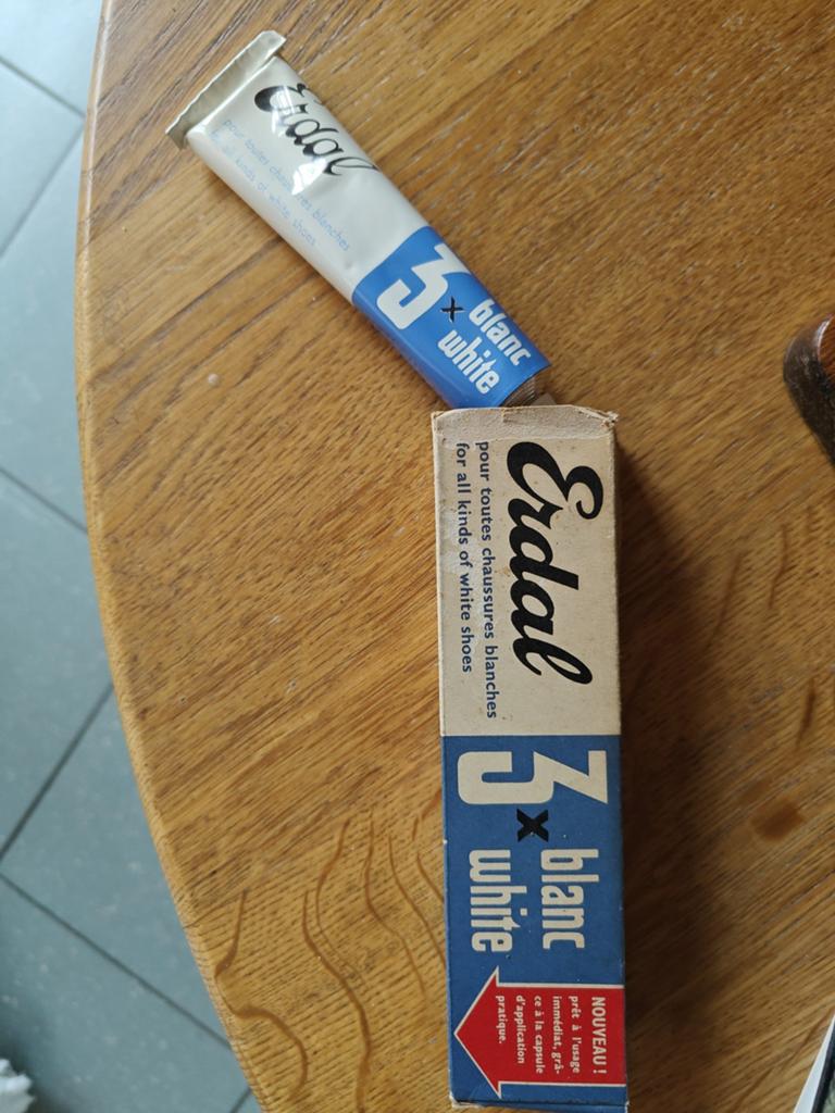 Vintage Erdal 3x Blanc White Schoenenpoets, Ophalen, Wit, Overige typen, Erdal