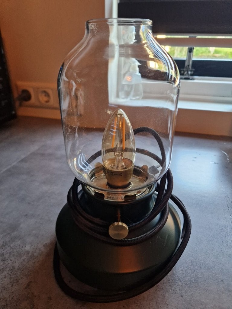 TÄRNABY Tafellamp, dimbaar antraciet, 25 cm, Ophalen, Zo goed als nieuw, Glas, Ouderwets