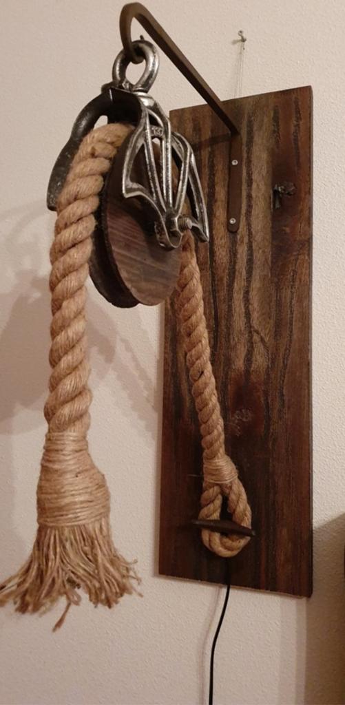 Katrol lamp met jute touw, Ophalen of Verzenden, Zo goed als nieuw