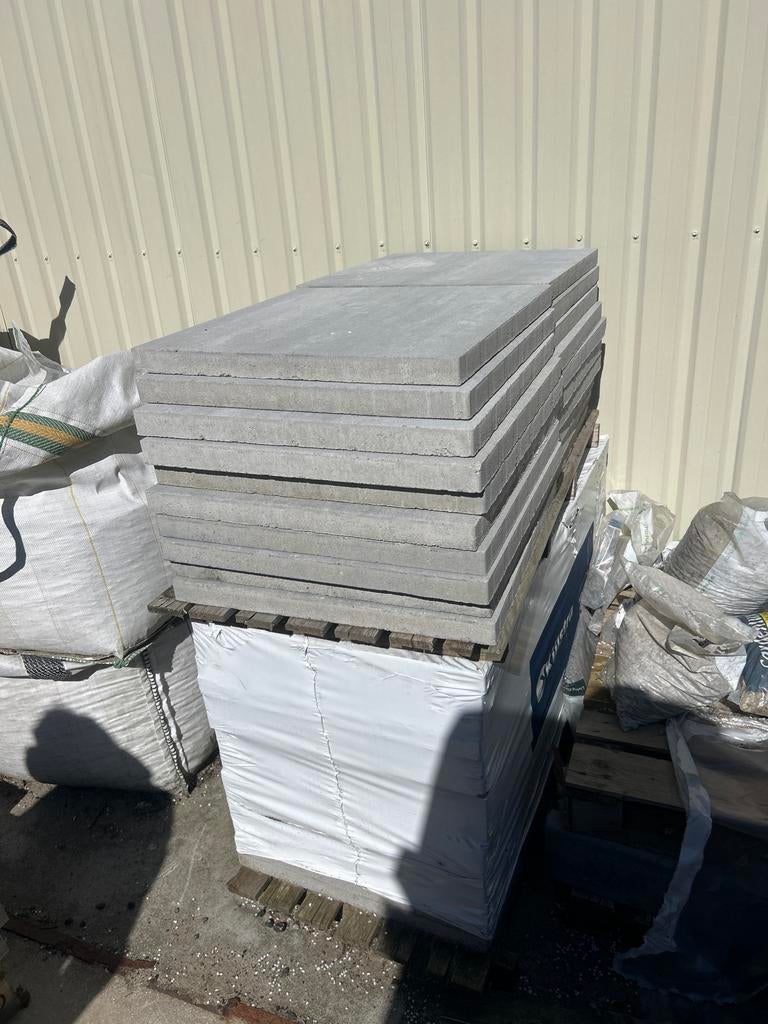 18m2 Betonnen tegels 60x60x4cm grijs Nieuw, Gebruikt, Beton, Terrastegels, 5 tot 10 m²