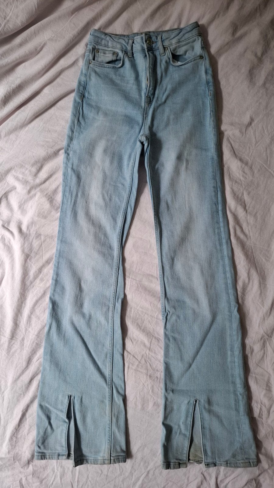 Costes jeans met hoge taille en uitlopende pijpen, met split, Blauw, Ophalen of Verzenden, Zo goed als nieuw, W28 - W29 (confectie 36)