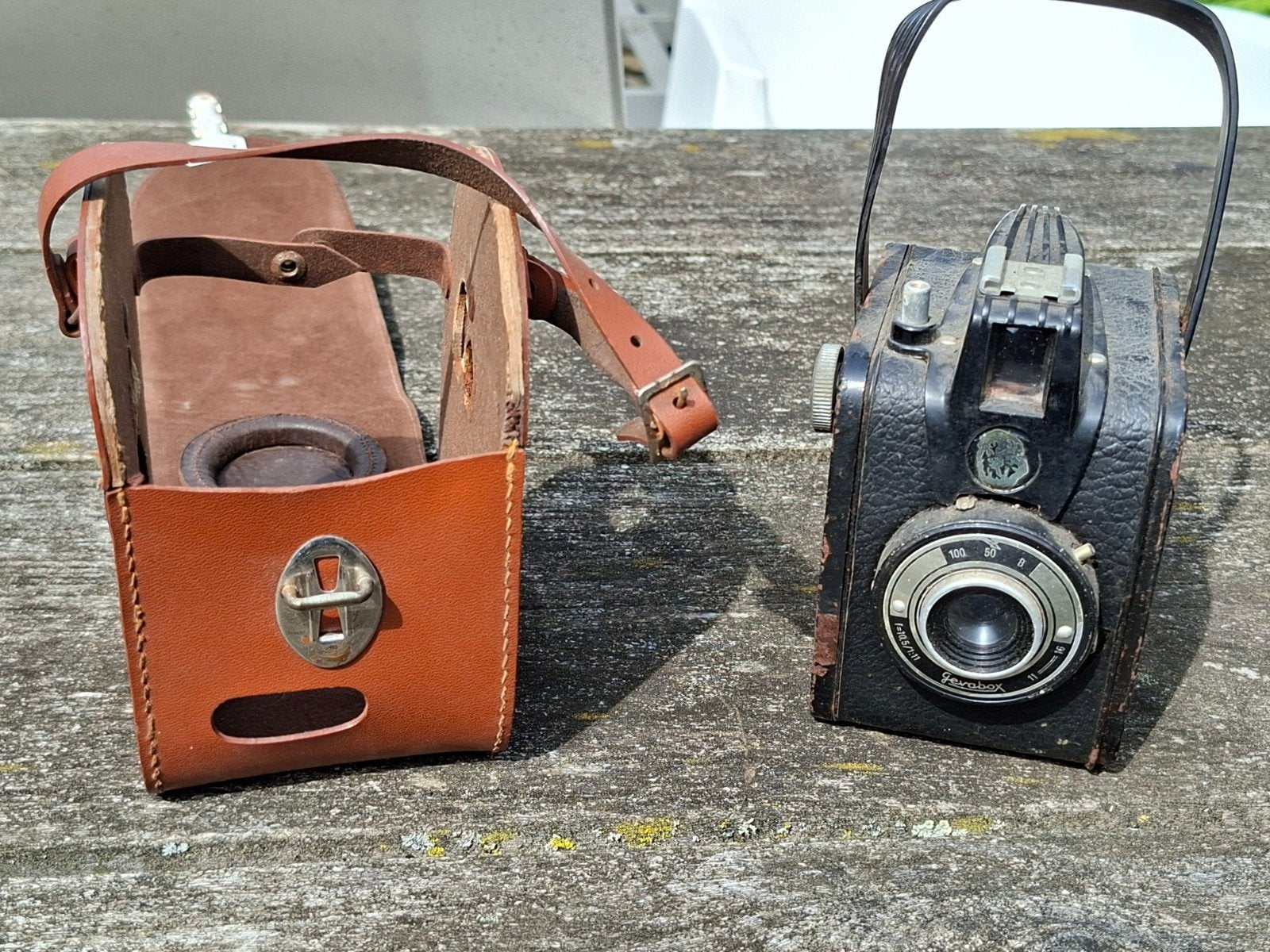 Gevaert Gevabox camera met originele hoes, Ophalen of Verzenden, Gebruikt, Compact, Overige Merken