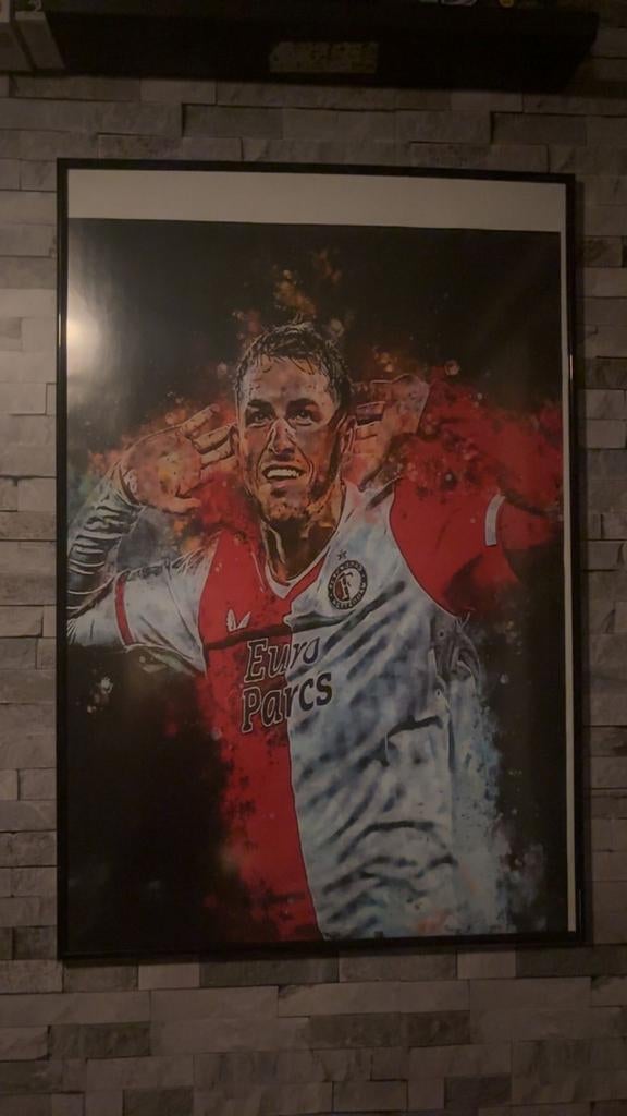 3 ingelijste posters van topvoetballers, Verzamelen, Posters, Zo goed als nieuw, Film en Tv, A1 t/m A3, Ophalen of Verzenden