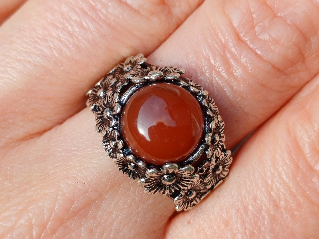 Vanoli 925 zilveren ring carneool maat verstelbaar 18 19, 18 tot 19, Vanoli, Bruin, Amsterdam