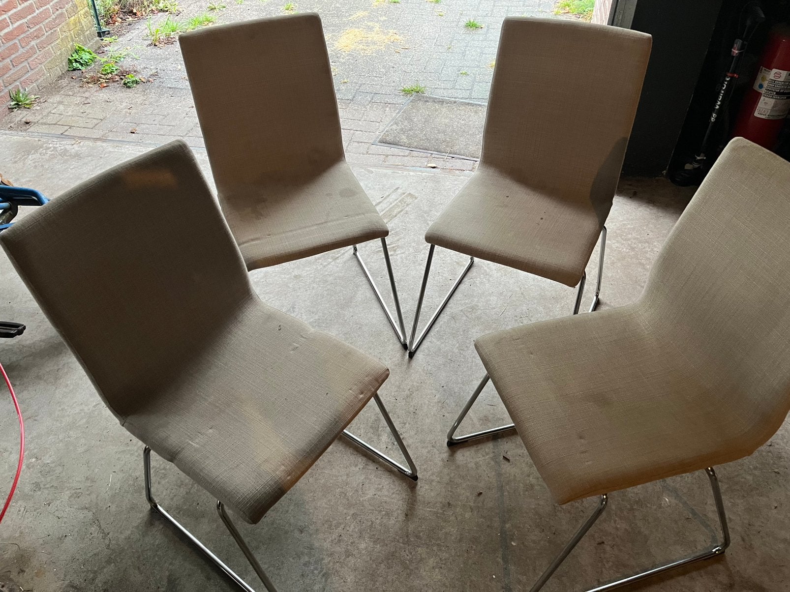 Eetkamer stoelen, Huis en Inrichting, Stoelen, Ophalen, Overige kleuren, Zo goed als nieuw, Vier