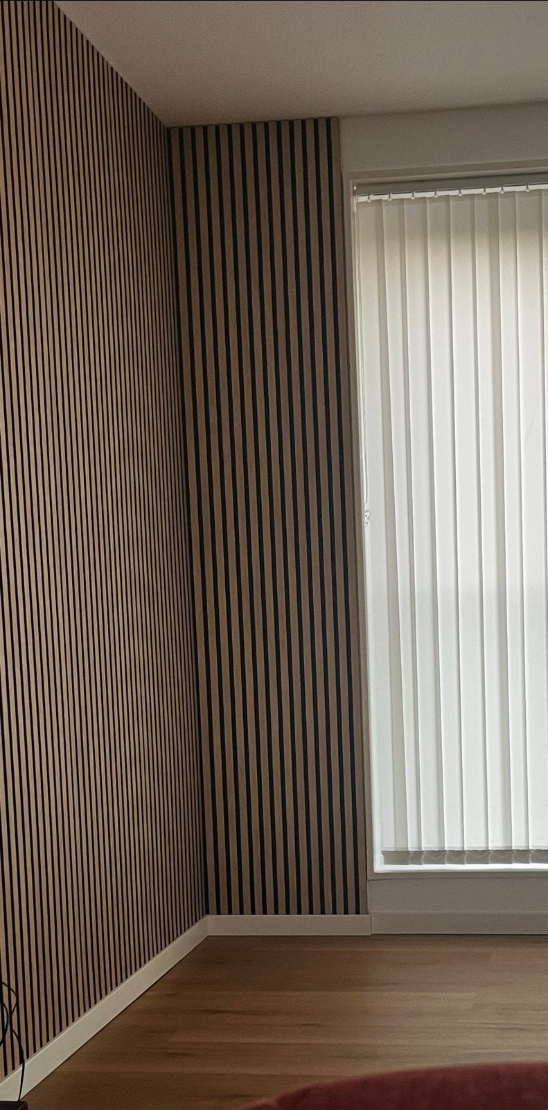 Akoestisch wandpaneel zwart met licht eiken, 260x50 cm, Ophalen, Zwart, Structuur, Modern