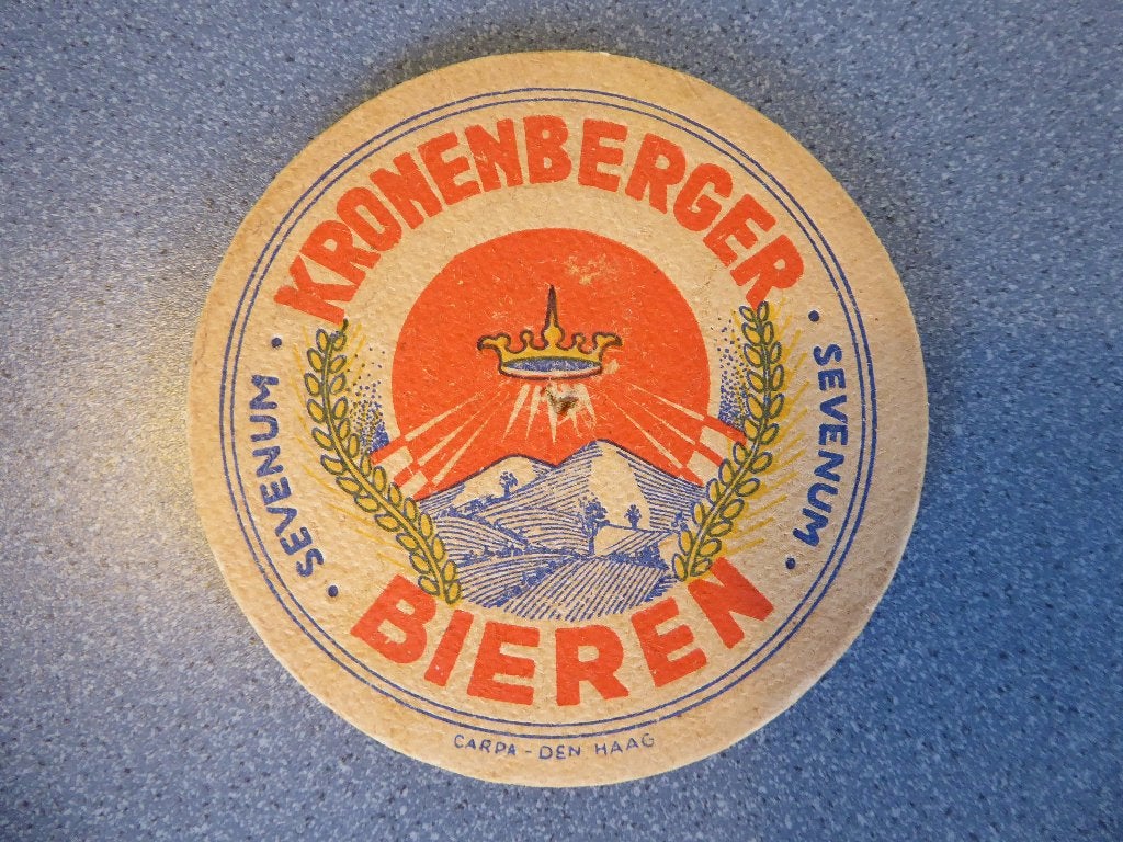 oud bier viltje Kronenberger / Vullinghs, Sevenum (zie foto), Ophalen of Verzenden, Gebruikt, Viltje(s), Overige merken