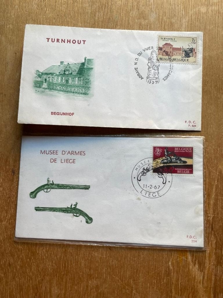 2 fdc's uit Belgie : KIJK VOOR MEER BRIEVEN UIT BUITENLAND, Postzegels en Munten, Brieven en Enveloppen | België, Ophalen of Verzenden