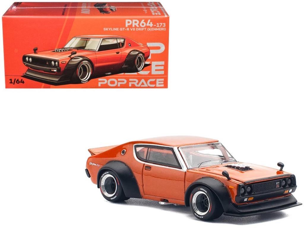 Nissan Skyline GT-R V8 Drift van Pop Race 1/64 Kenmeri, Ophalen of Verzenden, Nieuw, Auto