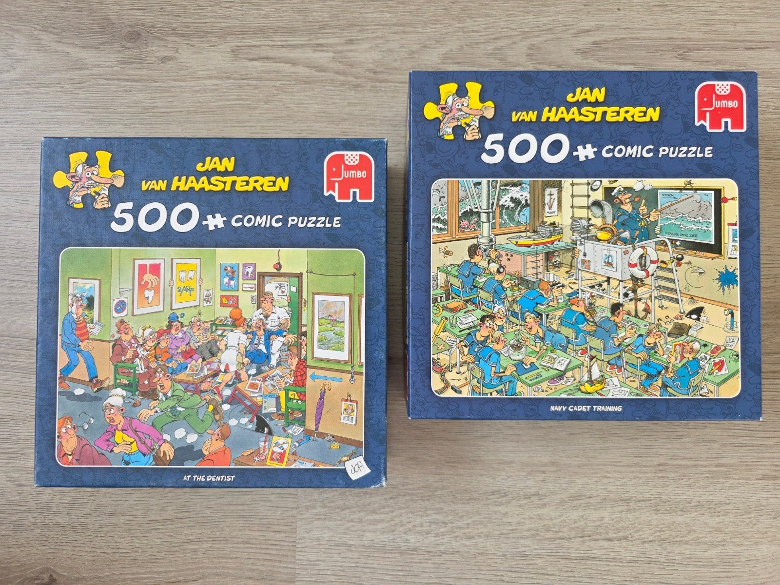 Jan van Haasteren Puzzels: Tandarts & Marine Cadet, Ophalen of Verzenden, 500 t/m 1500 stukjes, Gebruikt, Legpuzzel