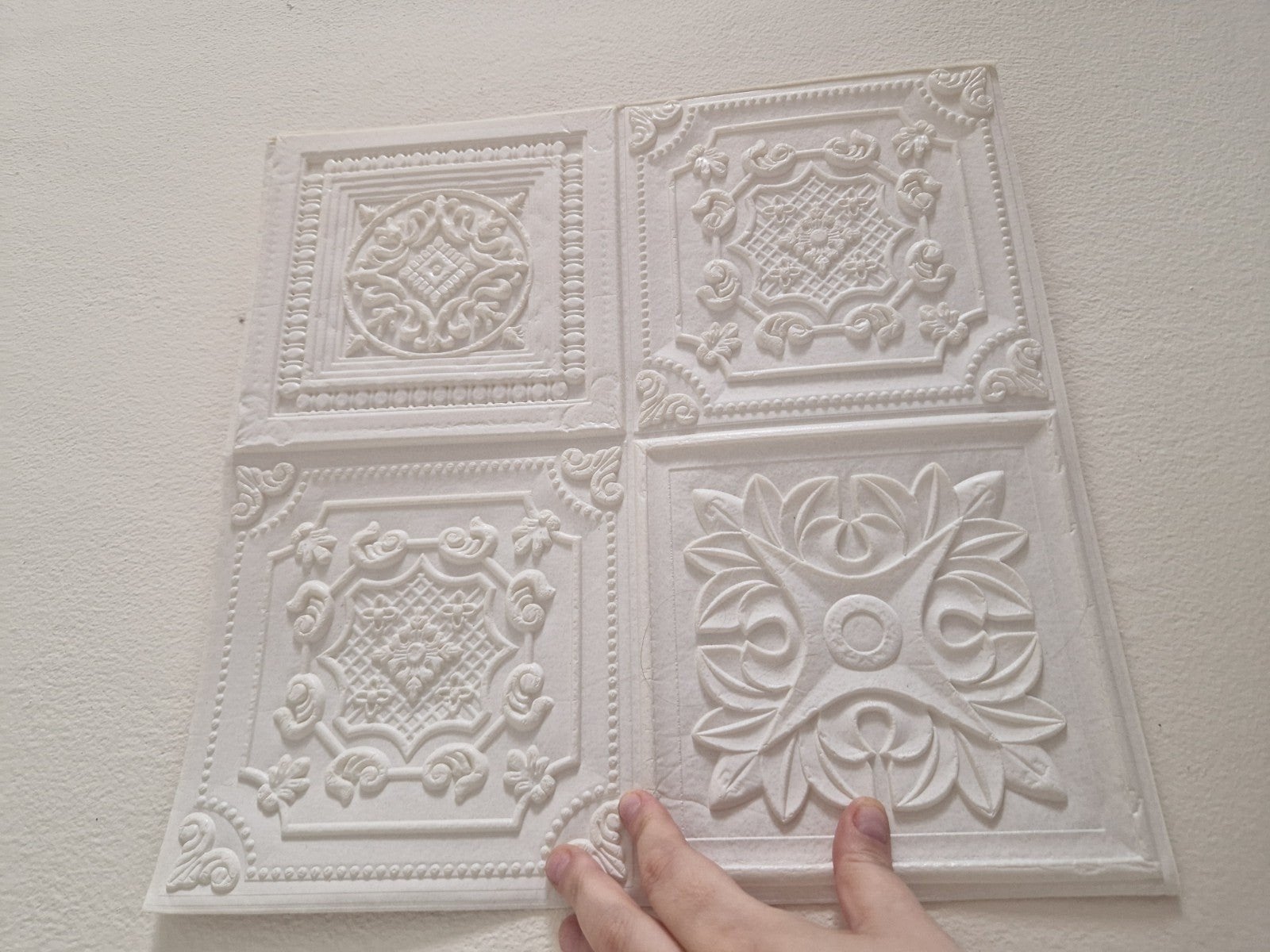 Uniek Zelfklevend Behang!, Huis en Inrichting, Ophalen, Wit, Geometrisch, Klassiek