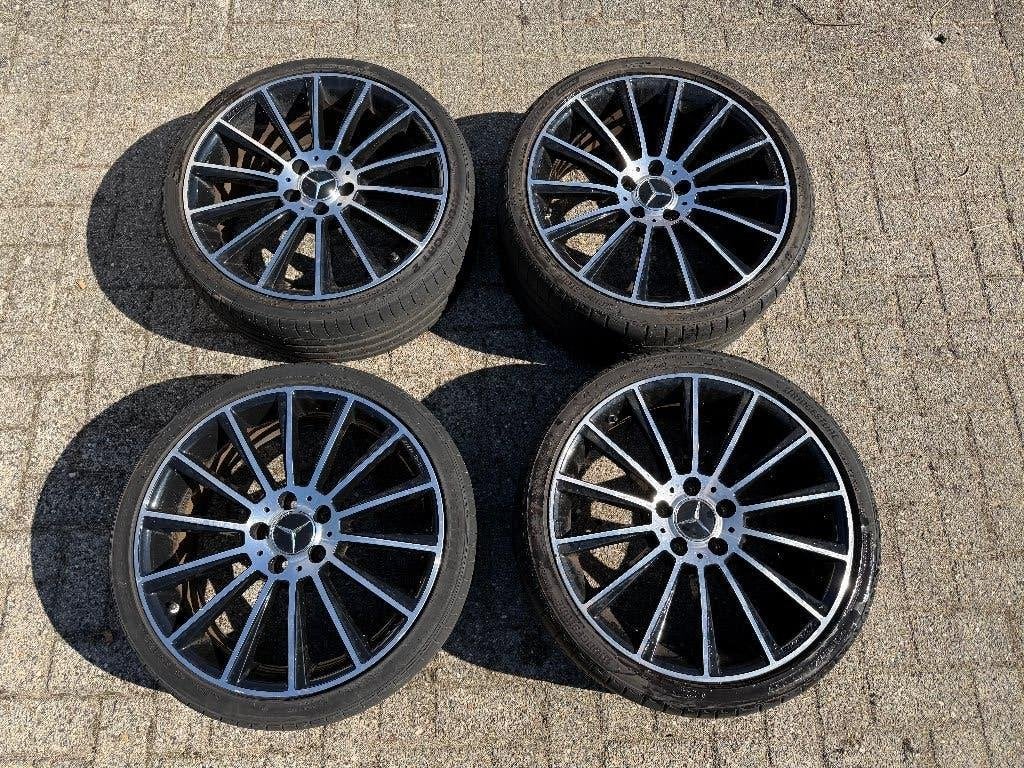 Mercedes C-Klasse AMG breedset origineel 19 inch zomerbanden, Gebruikt, 265 mm, Banden en Velgen, Personenwagen