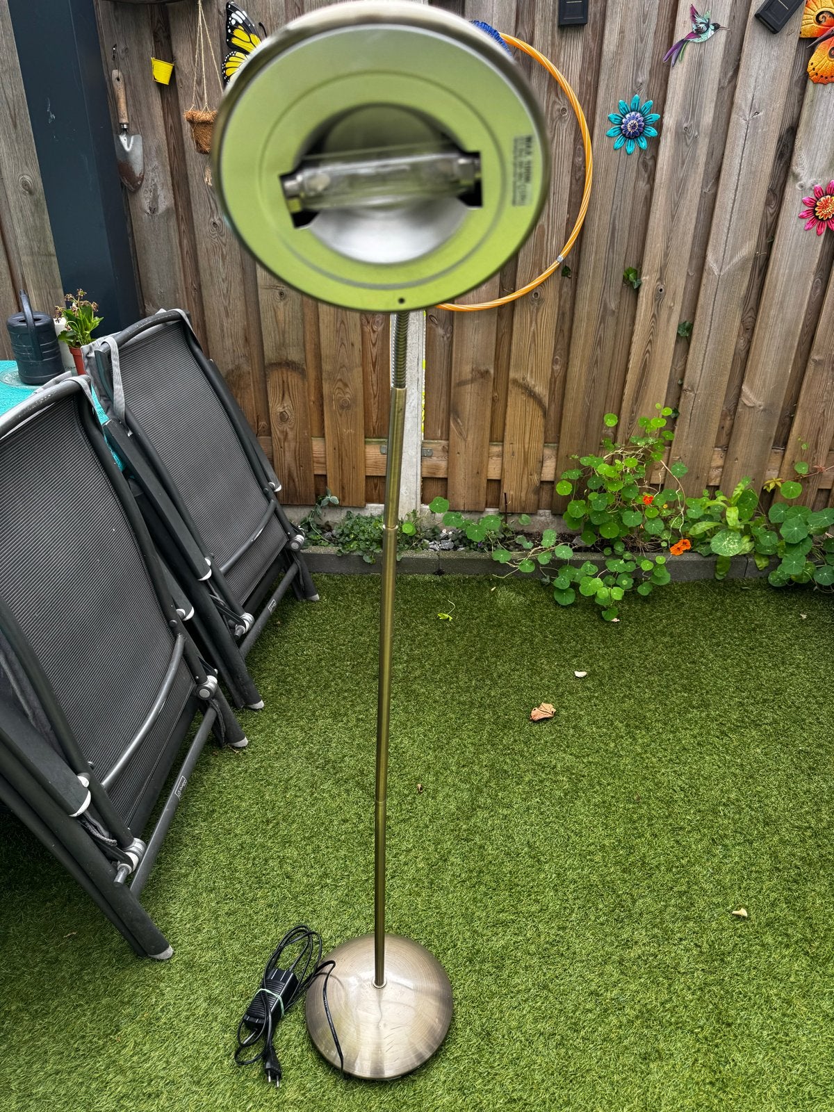 staande lamp met uplighter - Bronskleurig, Gebruikt, 100 tot 150 cm, Overige fittingen, Ophalen of Verzenden
