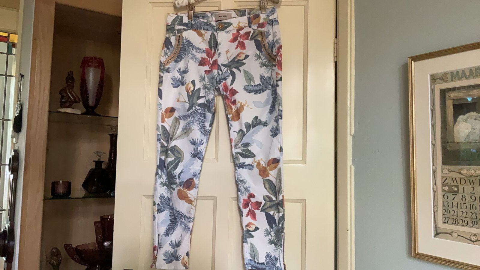 HELE MOOIE MOS MOSH PANTALON+PRACHTIGE PLANTDESSIN MT 28, Maat 38/40 (M), MOS MOSH, Overige kleuren, Ophalen of Verzenden
