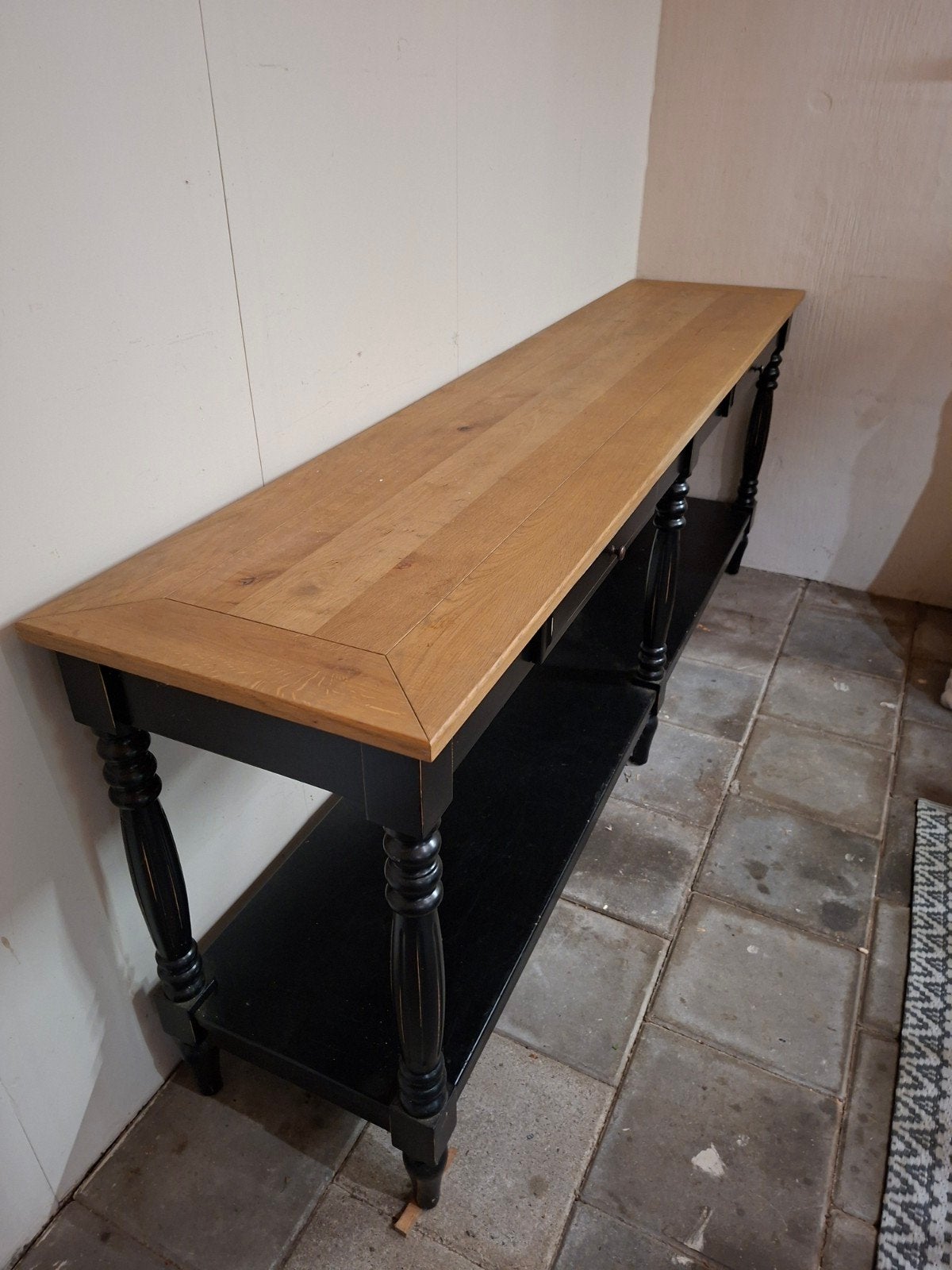 sidetable, 200 cm of meer, Ophalen of Verzenden, Zo goed als nieuw, 25 tot 50 cm