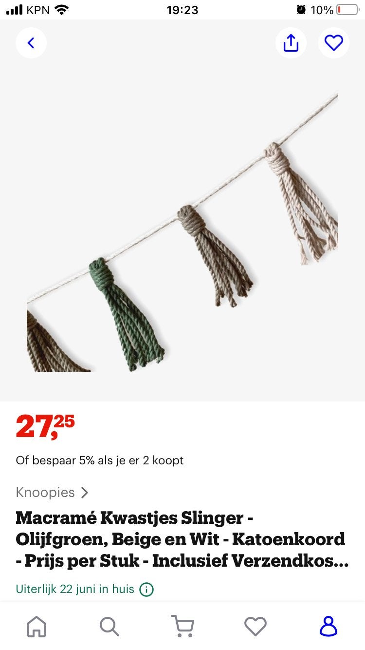Macramé Kwastjes Slinger - Nieuw in verpakking, Meerkleurig, Boho, Nieuw, Ophalen of Verzenden