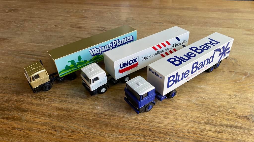 DAF 3300 Lion car 36 Blue Band, Unox, Wajang, Ophalen of Verzenden, Zo goed als nieuw, Bus of Vrachtwagen, Lion Toys