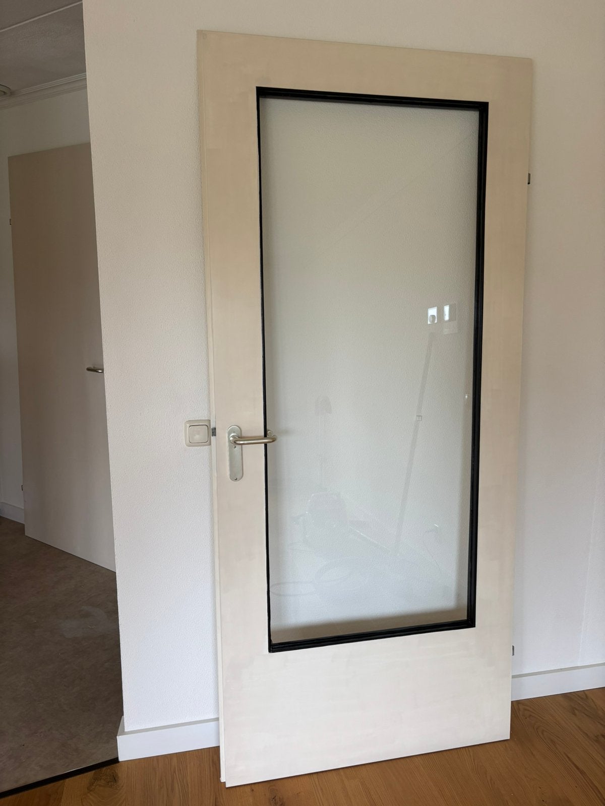 Binnendeur opdek 93x211,5 links draaiend, Doe-het-zelf en Verbouw, Ophalen, Gebruikt, Glas, Binnendeur