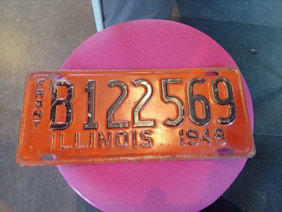 Vintage Illinois nummerplaat 1948 - B12569, Ophalen of Verzenden