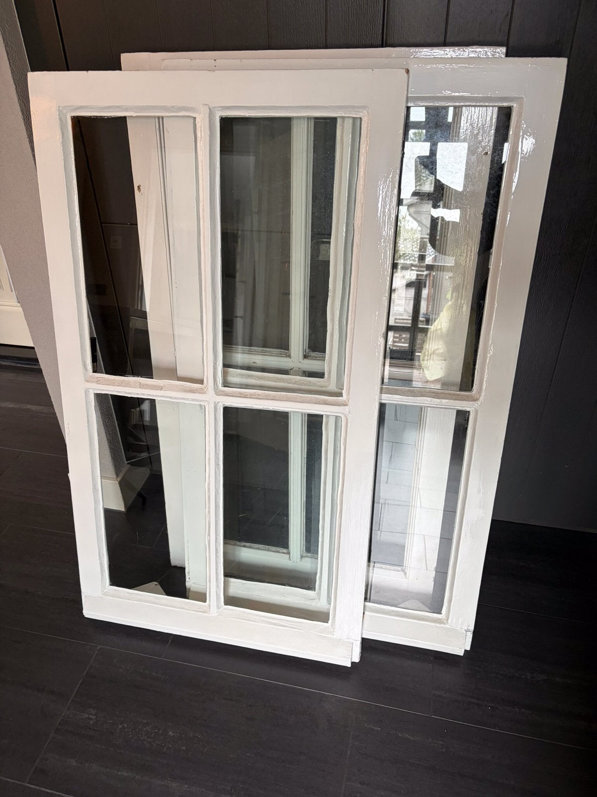 3 houten ramen jaren 30, vooroorlogs glas., Doe-het-zelf en Verbouw, Kozijnen en Schuifpuien, Ophalen, Gebruikt, Minder dan 75 cm
