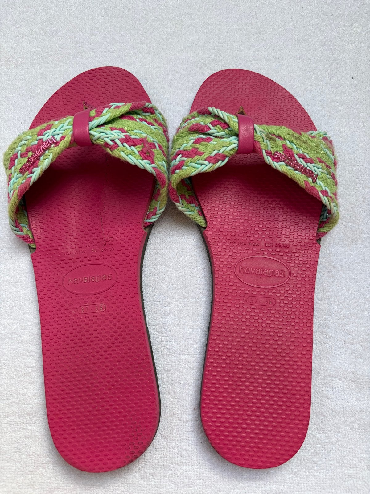 Havaianas slippers maat 37-38, Slippers, Ophalen of Verzenden, Roze, Gedragen
