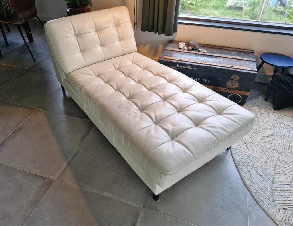 Chaise longue wit leer ikea, Ophalen, Gebruikt, Eenpersoons, Leer