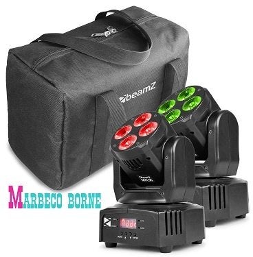 Moving head set, 2 LED mini moving heads in tas, LED effect, Geluidgestuurd, Nieuw, Info@marbeco.nl, BeamZ