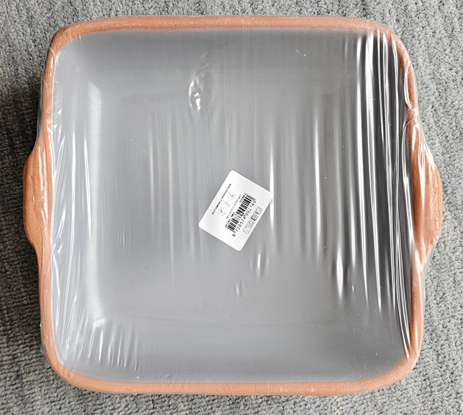 Nieuwe Ovenschaal Keramiek Grijs/Terracotta, Overige typen, Nieuw, Ophalen of Verzenden, Steen/keramiek