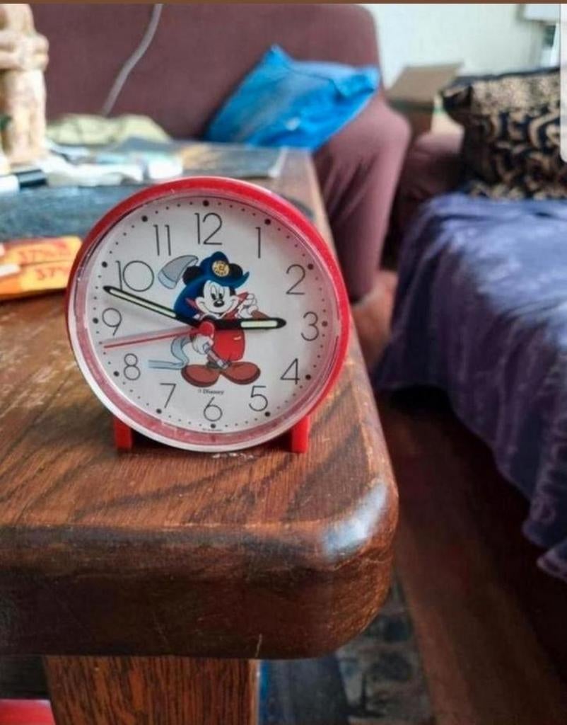 Mickey Mouse wekker bieden, Witgoed en Apparatuur, Wekkers, Ophalen of Verzenden, Gebruikt, Analoog