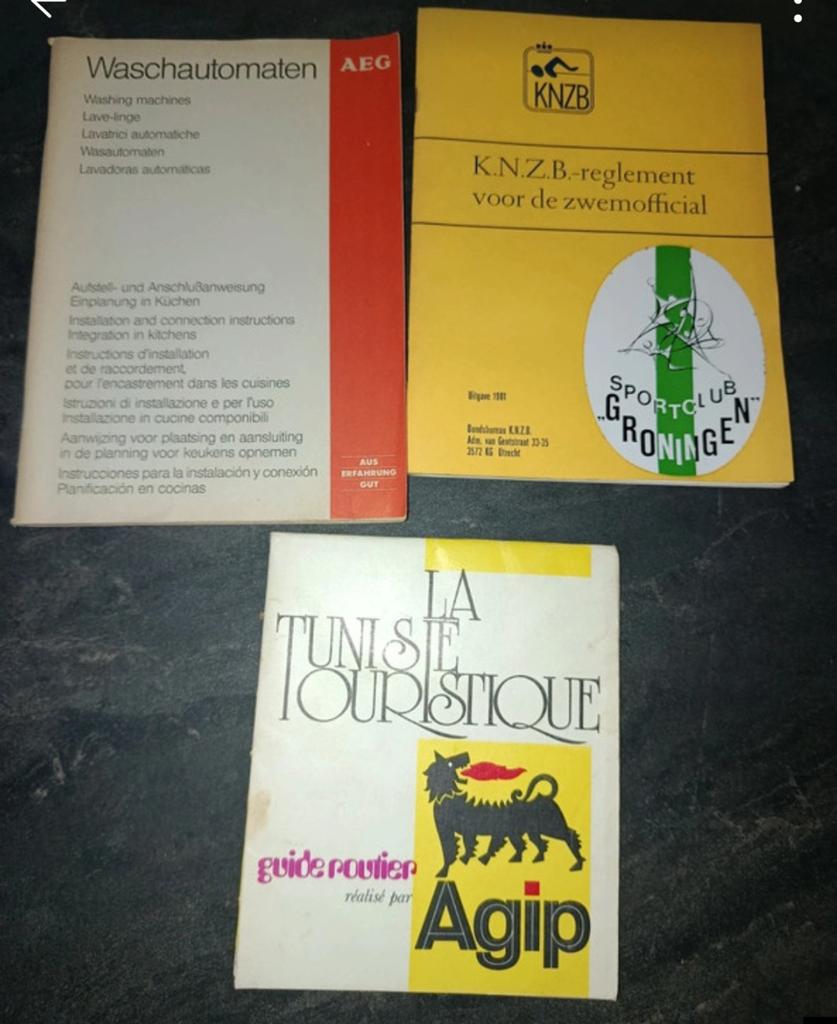Diverse handleidingen en reisgids: AEG, KNZB, Tunesië, Ophalen of Verzenden